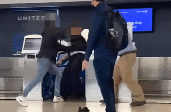 Video shows United Airlines employee hit customer before being battered to the ground