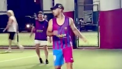 Footage emerges of Sergio Aguero playing football for first time since retiring