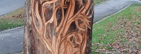 This 20ft wooden erection with veiny carvings has got park visitors really excited