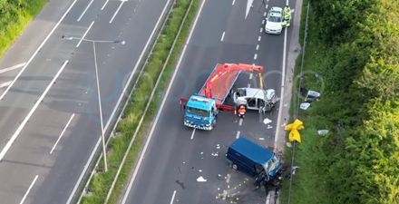 Boy 15, arrested and three dead after ‘stolen’ van drove wrong way down motorway and hit taxi