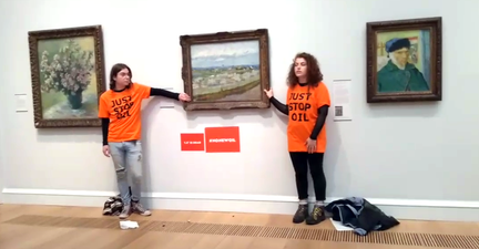Just Stop Oil protestors glue themselves to Van Gogh painting in climate change protest