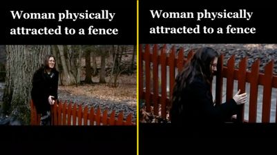 Woman becomes attracted to a fence and has physical relationship with it
