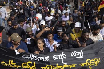 Thousands of protestors in Sri Lanka storm Presidential palace, with some using the pool