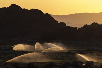 Climate activists plug golf holes with cement in protest over water ban exemption