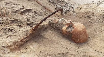 Remains of ‘vampire’ discovered pinned down with sickle across throat