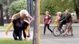 Chimpanzee escapes Ukraine zoo – returns to park on bicycle with raincoat