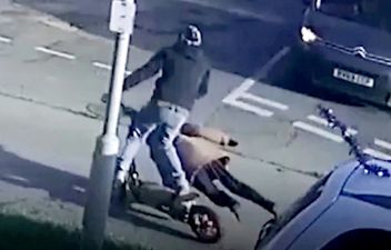 Horrific moment e-scooter rider knocks over pensioner breaking her eye socket