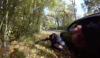 Shocking footage shows moment anti-hunt activist is mowed down by speeding vehicle