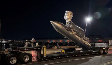 Elon Musk fans create 30-foot long GOAT monument to hero