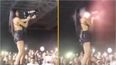 DJ manages to shoot herself in the face with confetti cannon