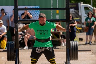 England’s strongest man told he can’t pick up toddler son as it might leave him paralysed for life