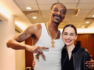 Snoop Dogg tells Emilia Clarke he’d ‘protect her eggs any day’ as they meet for first time