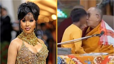Cardi B labels Dalai Lama a ‘predator’ following video of him asking boy to ‘suck his tongue’