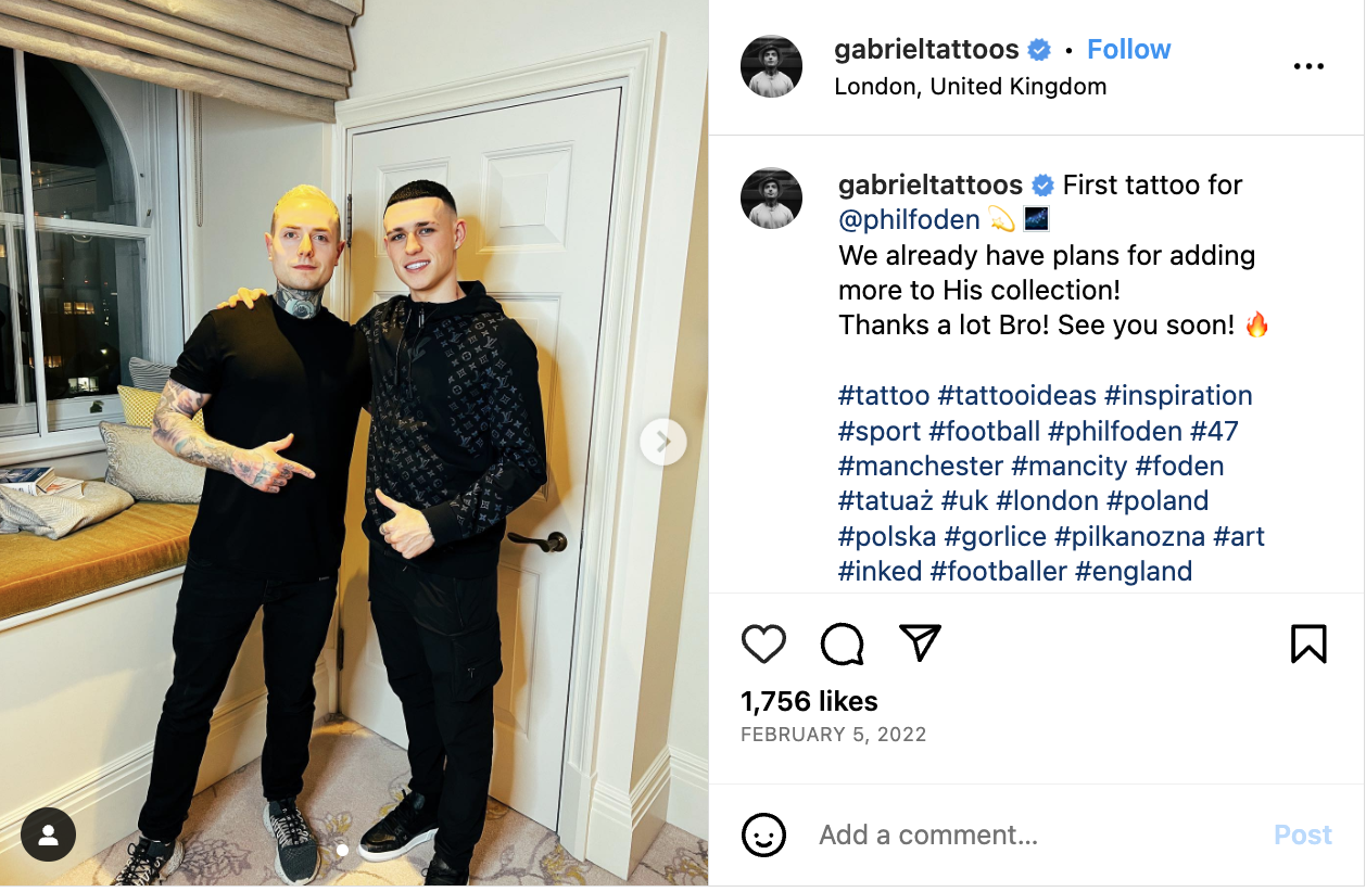 Phil Foden What Man City midfielder's neck tattoo says
