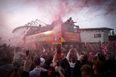 Reynolds and McElhenney join Wrexham players as thousands line the streets for open top bus parade