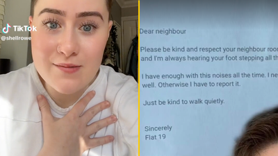 Woman shares hilarious response to neighbour who sent a letter asking family to ‘walk quieter’