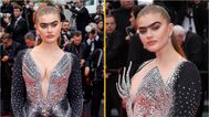 Unibrow model Sophia Hadjipanteli stuns on Cannes red carpet as she attends Killers of the Flower Moon premiere