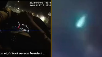 Police bodycam records UFO crash landing in a Las Vegas backyard
