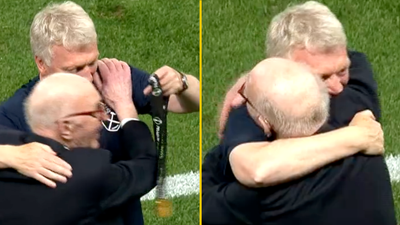 Heartwarming moment David Moyes gives medal to his 87-year-old dad after West Ham win