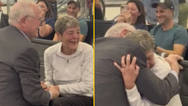A 78-year-old man proposed to his high school crush at the airport