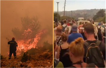 Jet2 and TUI cancel ALL flights to Rhodes as fire rips through holiday island