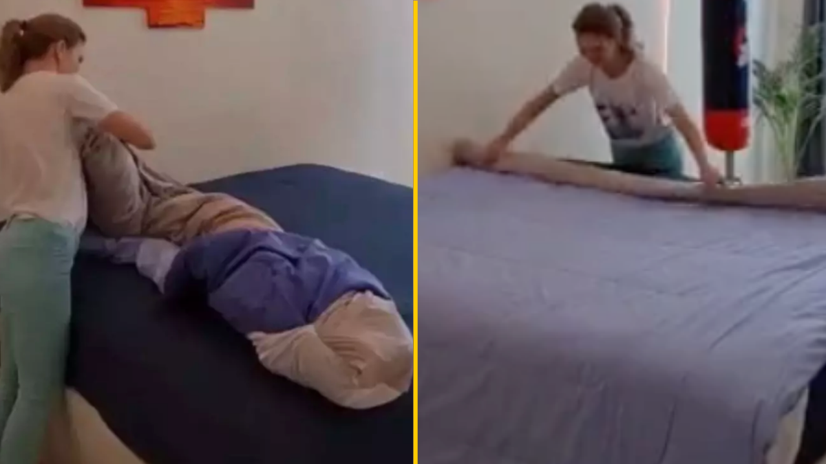 Woman shows how to change duvet cover in 90 seconds JOE.co.uk