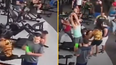 Horrifying moment man’s neck is crushed by squat machine at the gym