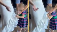 People call for child-free weddings after toddler wipes their face on bride’s dress