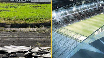 Abandoned stadium covered in weeds set to host Euro 2028 matches