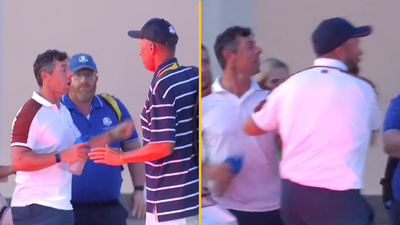 Shane Lowry forced to drag Rory McIlroy away from heated argument