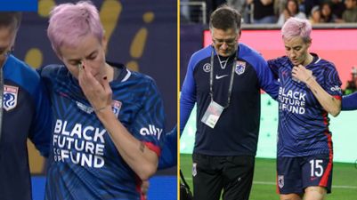 Megan Rapinoe leaves pitch in tears three minutes into final game
