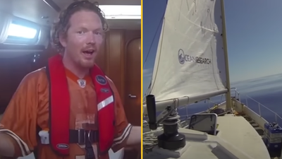 Sailors film eerie moment they find ‘ghost ship’ in the middle of the ocean with nobody on board