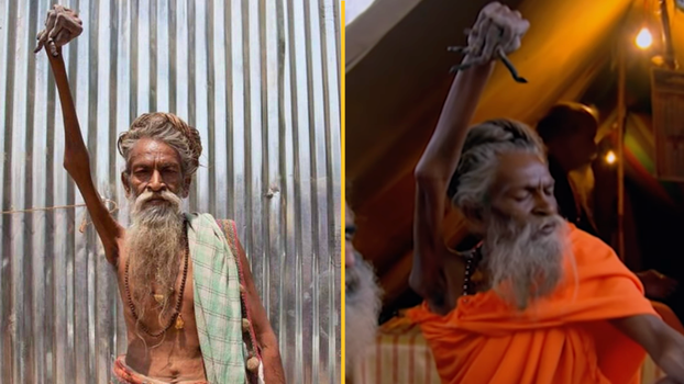 Incredible reason this man hasn't put his arm down in 50 years