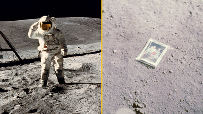 Astronaut explains hidden message on family photo he left on the moon