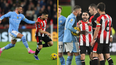 Kyle Walker involved in heated exchange with Neal Maupay after comeback win