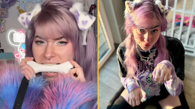 Woman who identifies as a dog ‘eats pet food and sleeps in a crate’