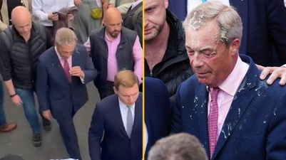 Nigel Farage has milkshake thrown over him during campaign launch in Clacton