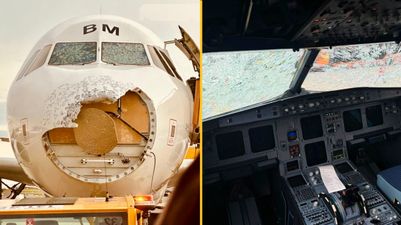 Pilots praised after guiding plane ‘blind’ through hail storm