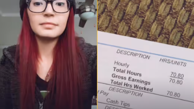 Bartender divides the internet after sharing payslip for 70 hours work