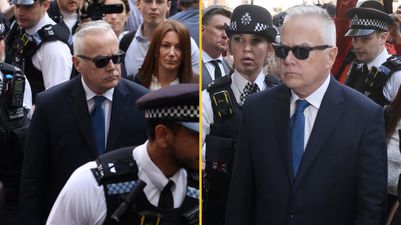 Huw Edwards arrives in court after being charged with making indecent images of children