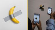 Banana duct-taped to wall sells at auction for £4.9m