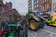Ambulance blocked by protesting tractors