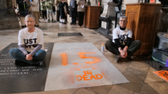 Just Stop Oil activists deface Charles Darwin’s gravestone at Westminster Abbey
