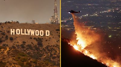 Iconic Hollywood sign under threat as wildfires leave Sunset Boulevard ‘in ruins’