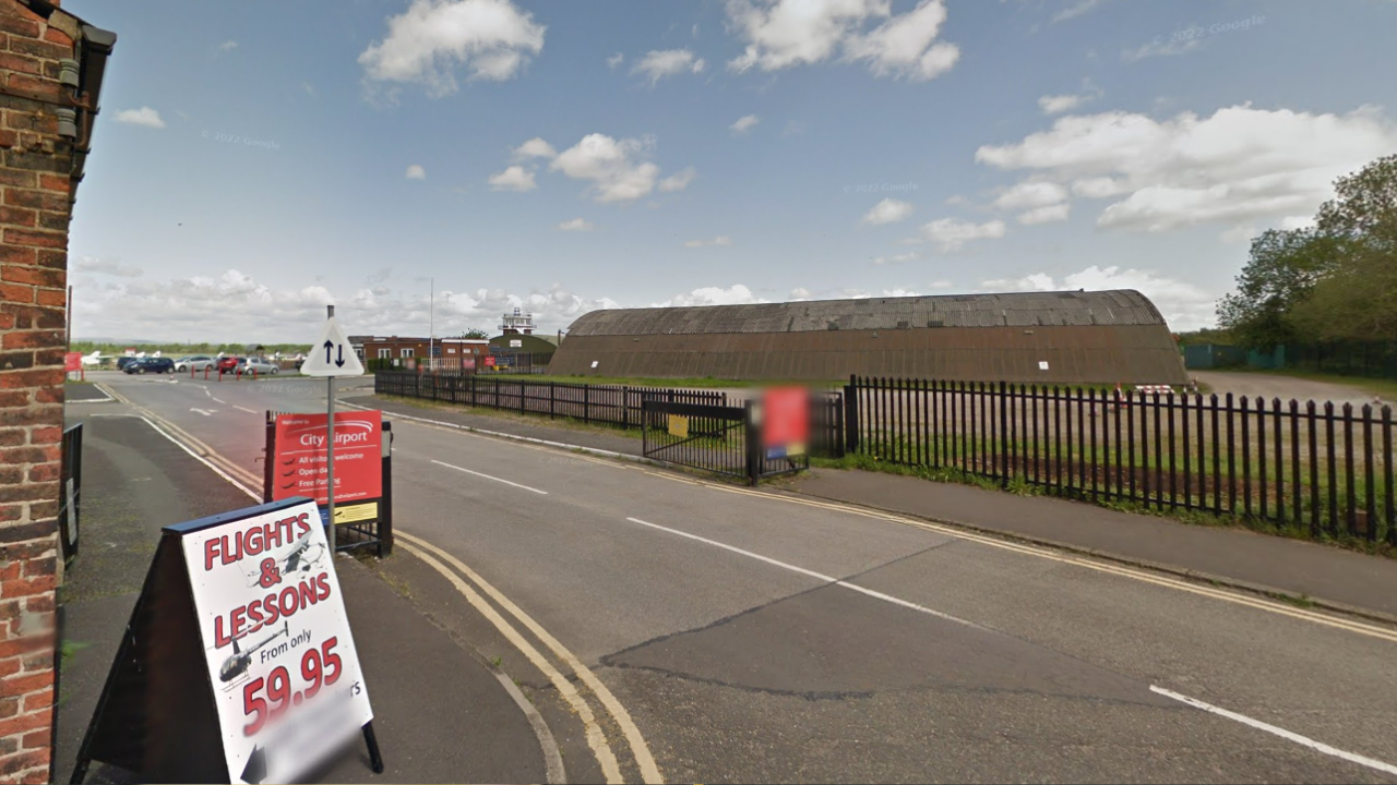 Plane crashes at airport in Manchester