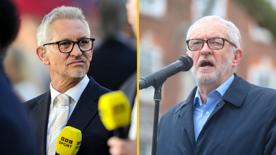 Corbyn and Lineker condemn Uefa for tribute to ‘Palestinian Pele’