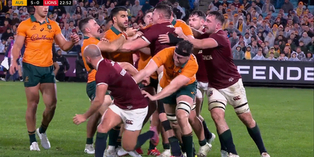 10-man brawl erupts in Lions’ final test match with Australia.